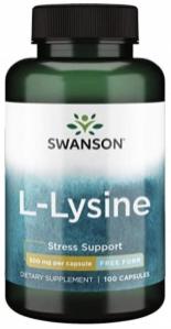Л-лизин Swanson L-Lysine, 500 мг, 100 капсул