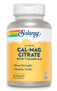 Кальций + Магний Solaray Cal-Mag Citrate 90 вкапс (Соларей Кал-маг Цитрат 90 капс)