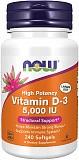 NOW Vitamin D-3 5000 IU, 240 капс.